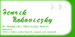 henrik makoviczky business card